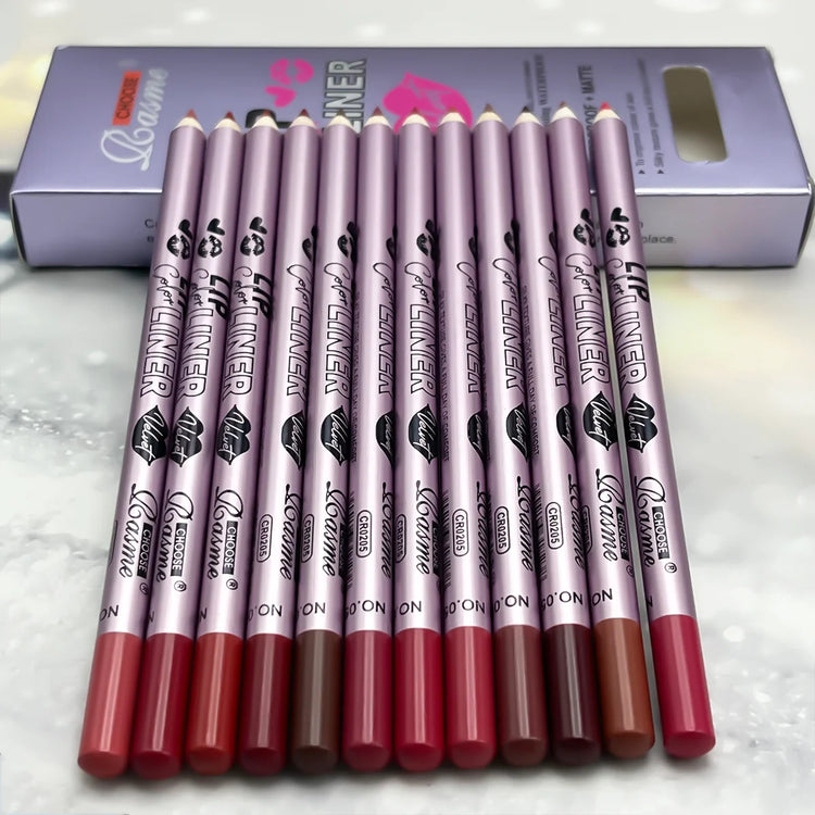 12pc Matte Lip Liners Set