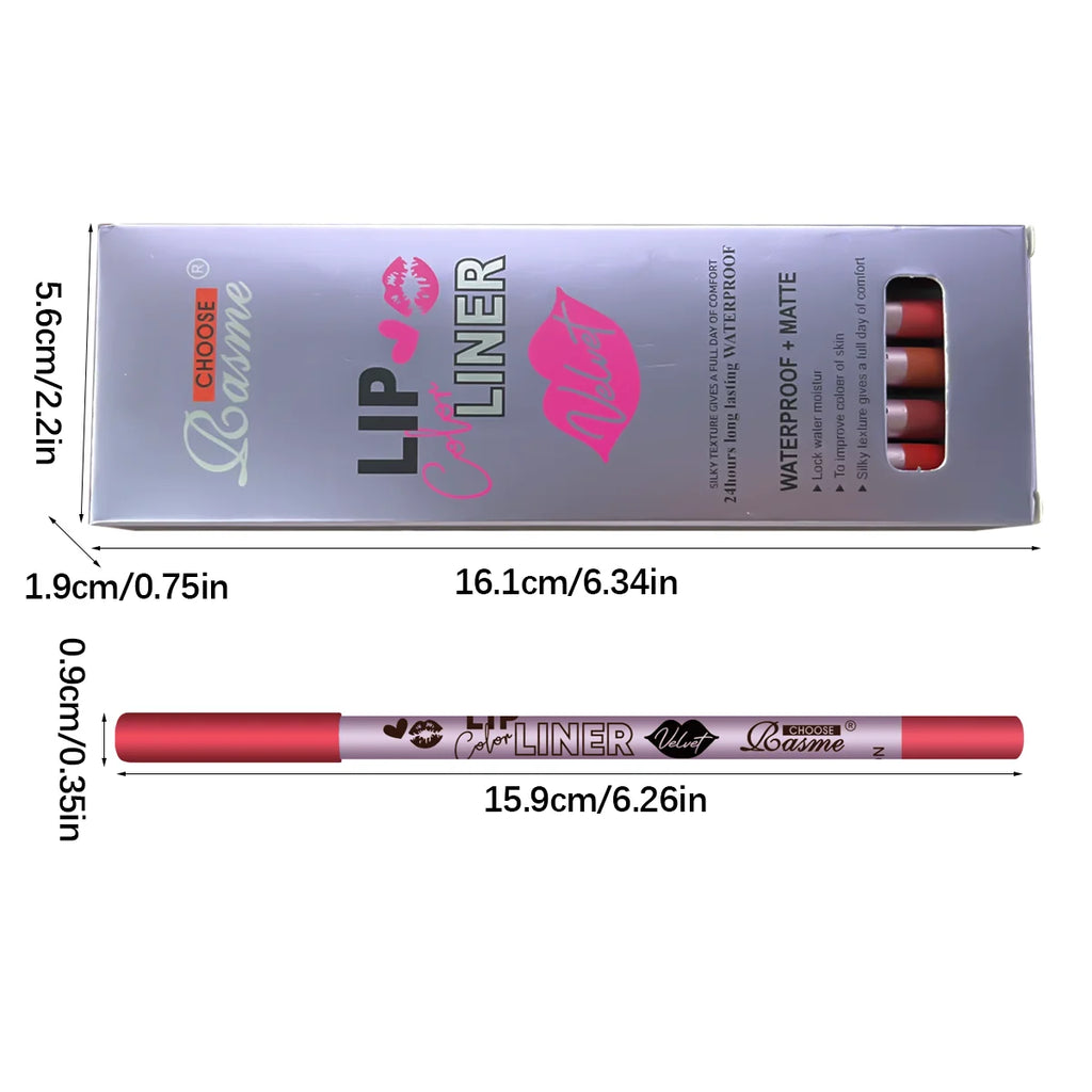 12pc Matte Lip Liners Set