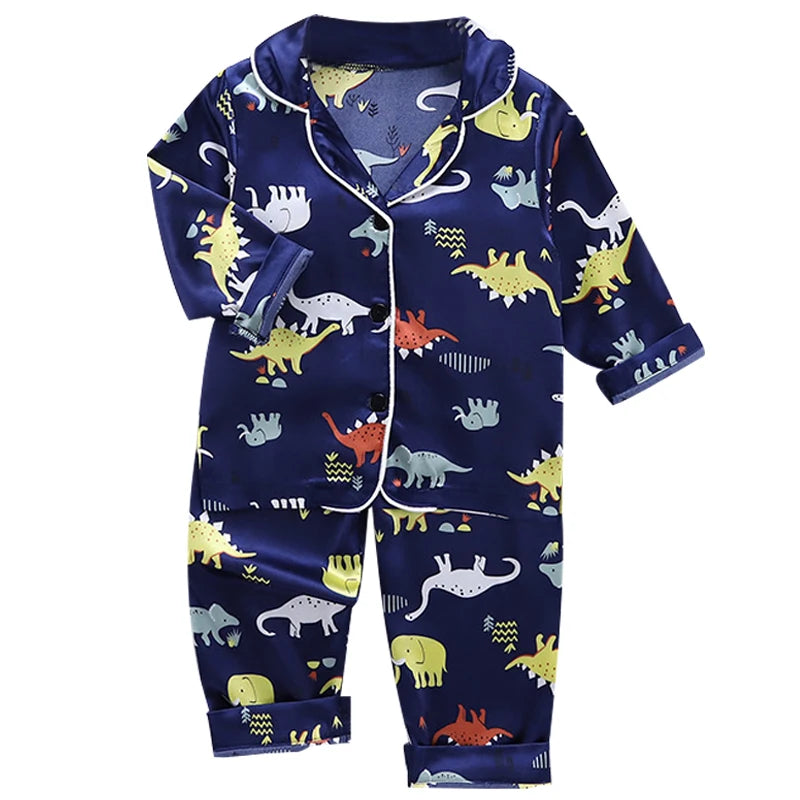 long sleeve trousers Pajama suit Boys and girls' 0-4-year kids