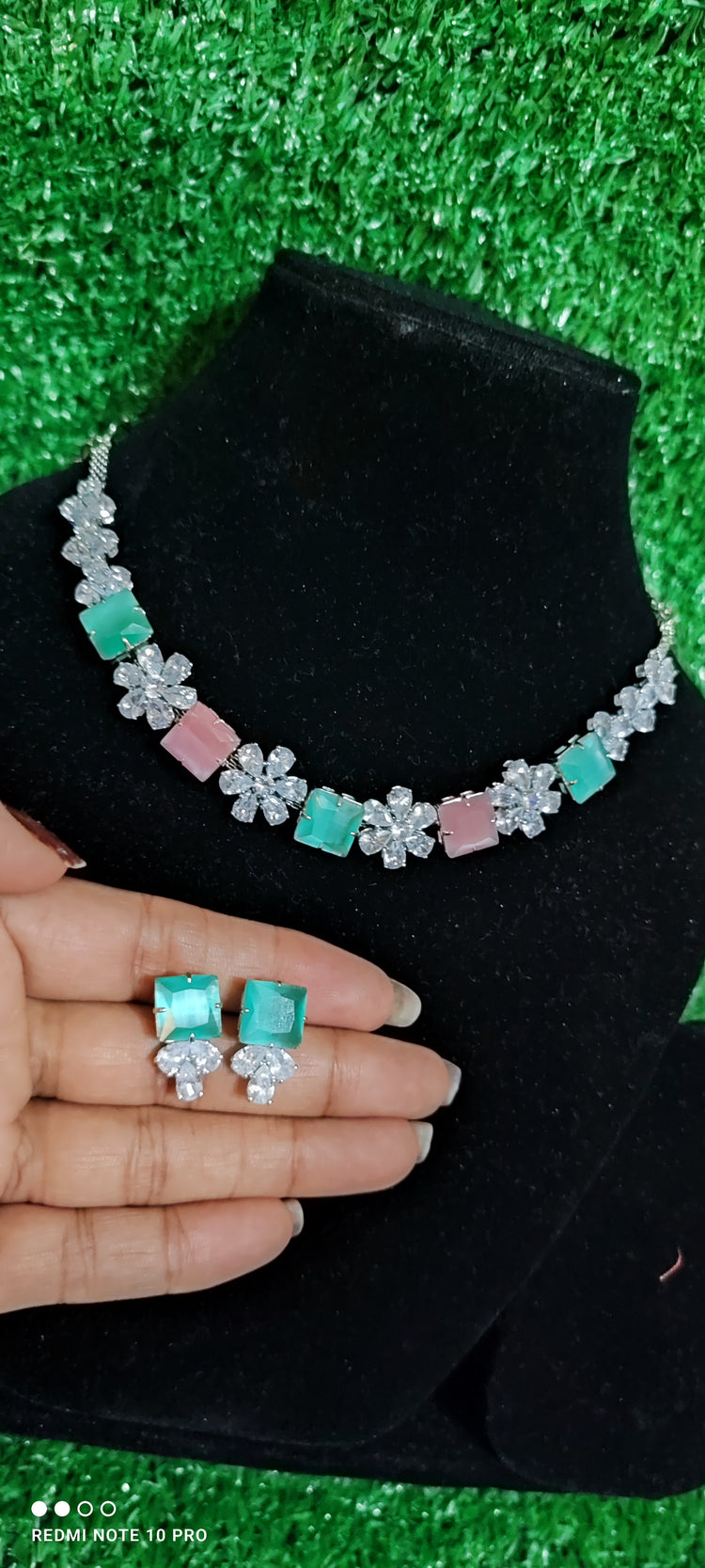 AD Necklace with earring set  Latest Design