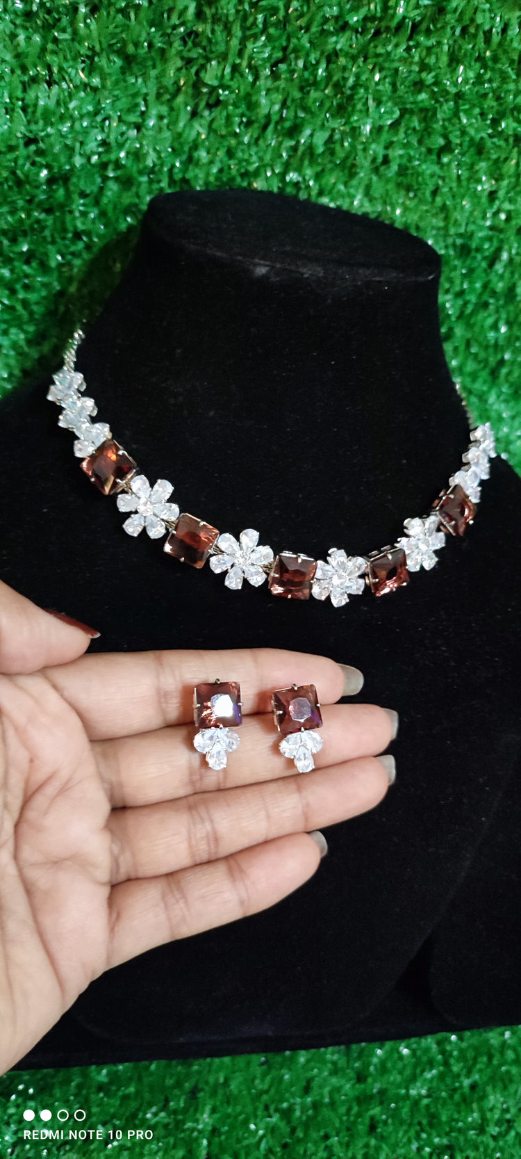 AD Necklace with earring set  Latest Design