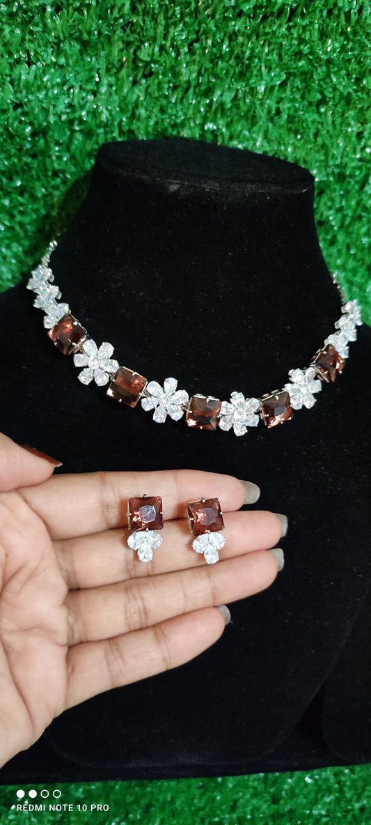 AD Necklace with earring set  Latest Design