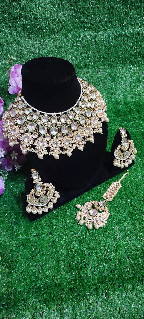 Beautiful heavy semi bridal necklace earring with tikka