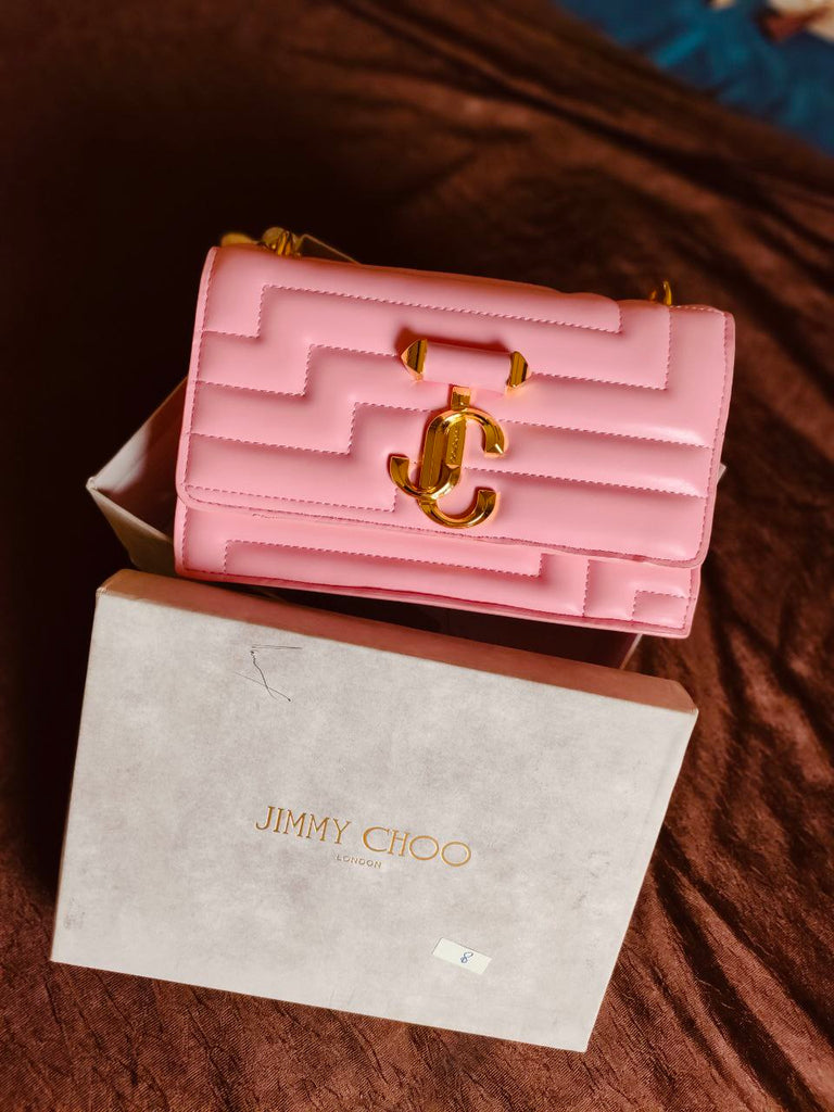 Luxury look Jimmy Choo Design Pink Demanding color Purse