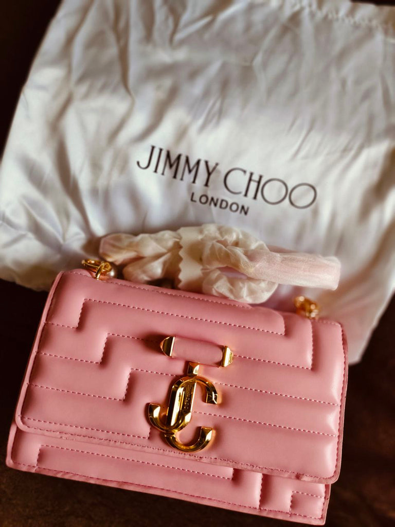 Luxury look Jimmy Choo Design Pink Demanding color Purse