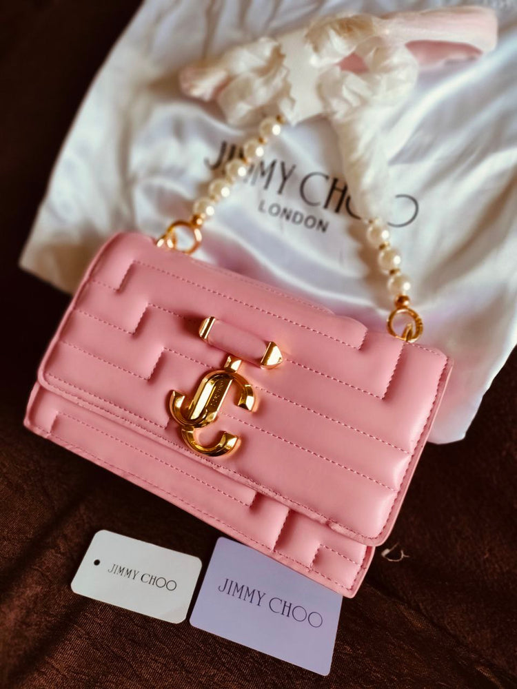 Luxury look Jimmy Choo Design Pink Demanding color Purse