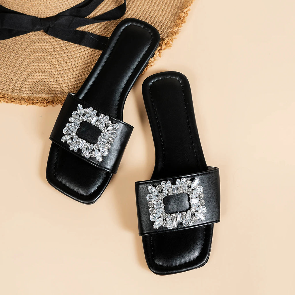 Luxury Rhinestone Slippers for Women