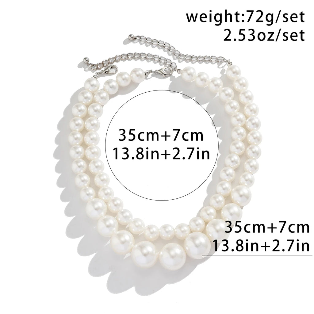 Elegant 2pcs/set Imitation Pearl Beaded Choker Necklaces for Women - Ashmeetdesigns 