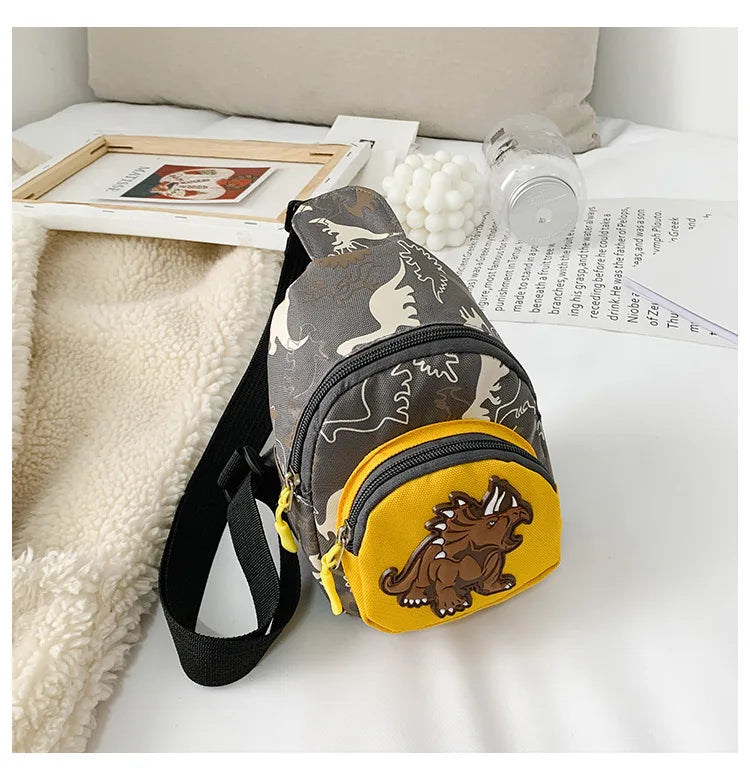 Dinosaur Print Crossbody Zipper Bag Girl Boy kids