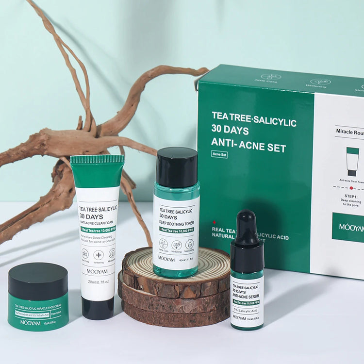 Tea Tree Salicylic Skincare Kit Facial Cleanser Face Care Set