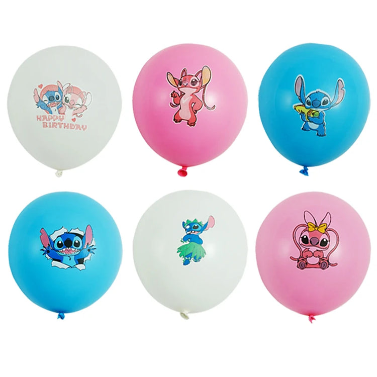 Disney Lilo and Stitch Latex Balloon Set Baby Girl's Birthday Party 12PCS 12 Inch