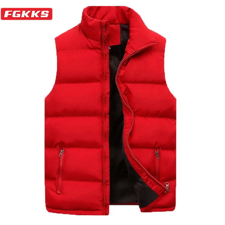 Winter Men Vest Cotton Casual Sleeveless