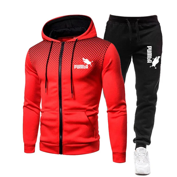 Zipper Hoodie+Pants Two Pieces Casual Tracksuit for Men Puma