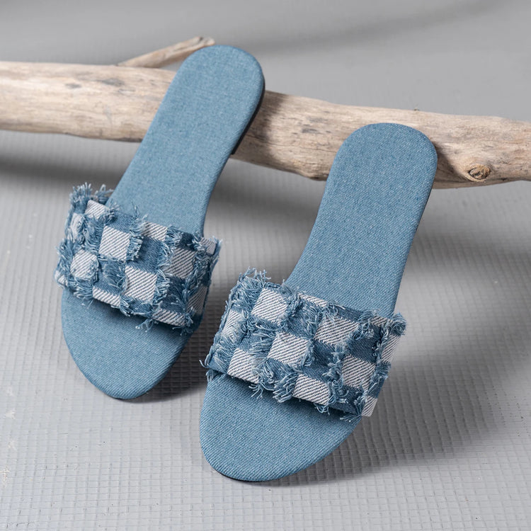 Denim Style Slippers for Women