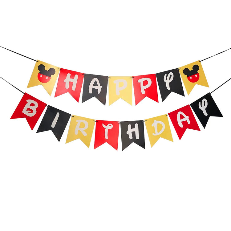 Mickey Mouse Birthday Party Decoration Banner Balloons for Kids