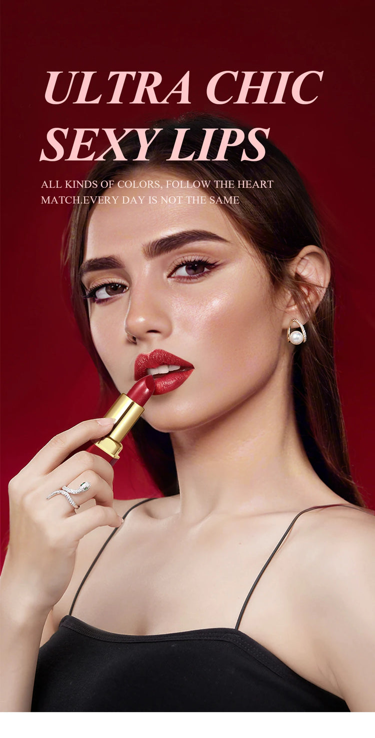 Gold Bar Tube Matte Lipstick 6 Colors