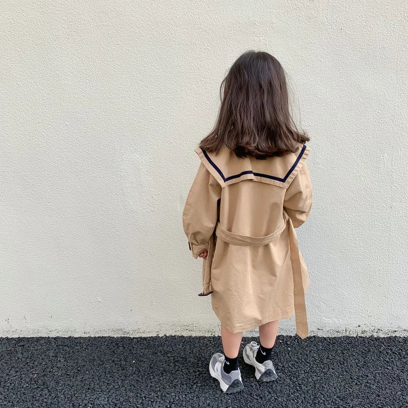 Down Collar Korea Solid Color Coat for Kids oy & girl