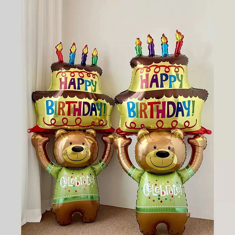 3-Layer Large Cake Balloon Cartoon Bear Cake  for Kids Birthday Party Decoration