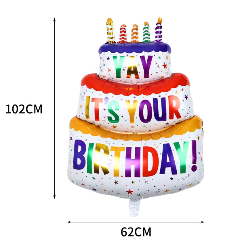 3-Layer Large Cake Balloon Cartoon Bear Cake  for Kids Birthday Party Decoration