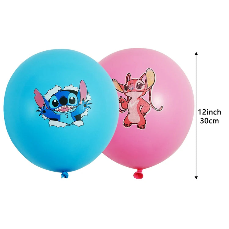 Disney Lilo and Stitch Latex Balloon Set Baby Girl's Birthday Party 12PCS 12 Inch