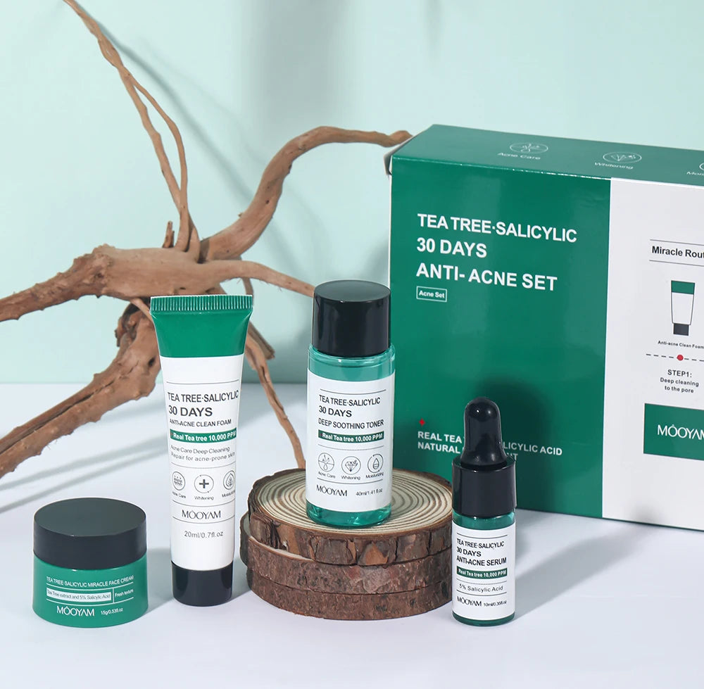 Tea Tree Salicylic Skincare Kit Facial Cleanser Face Care Set