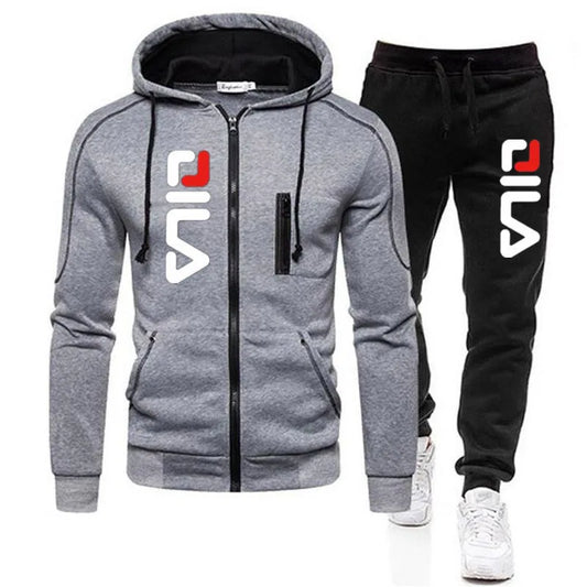 Zipper jacket Hooded Pullover + Sweatpants Men's FILA