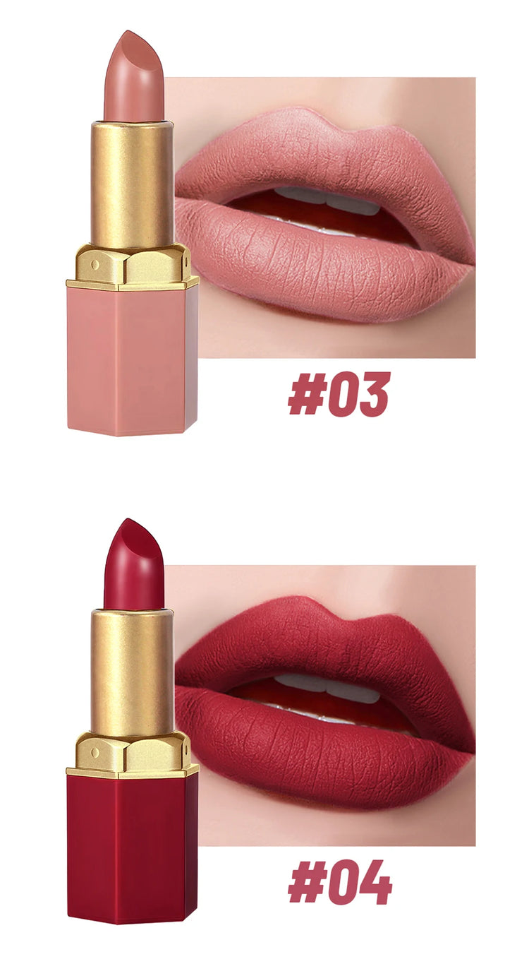 Gold Bar Tube Matte Lipstick 6 Colors