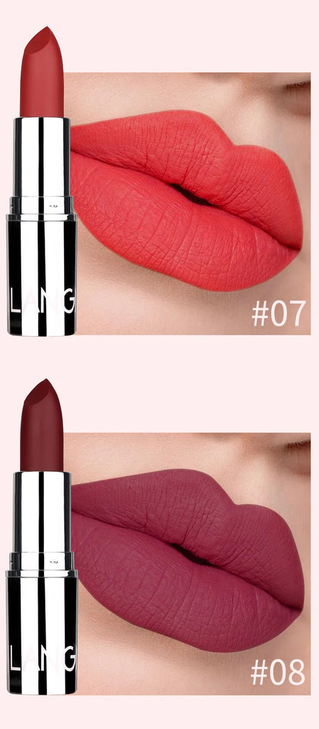 Langmani Silver Tube Matte Lipstick Non Staying Cup Makeup Lipstick  8 colors available