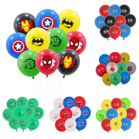 10/30pcs 12inch Marvel Themed Latex Balloon Set Super Heroes Balloons for Birthday Boy Baby Shower Decor Supplies Kids Toys