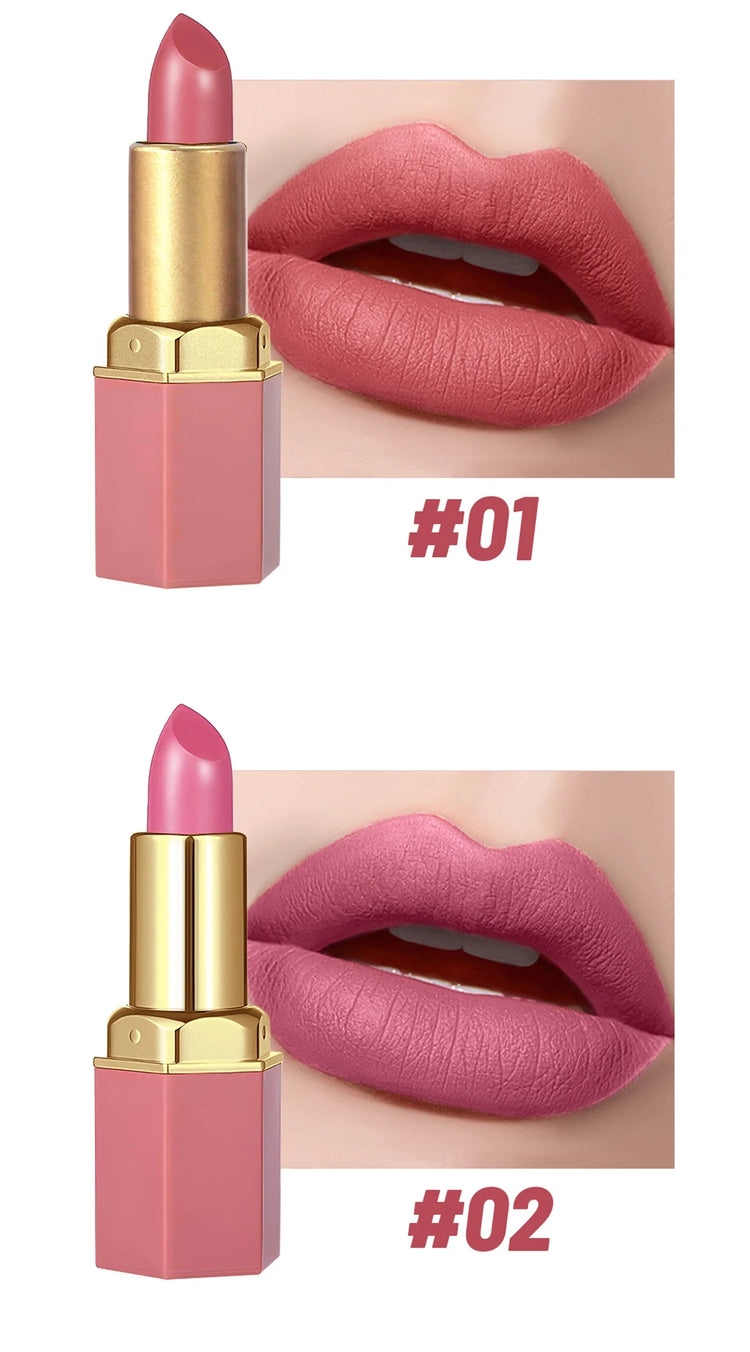 Gold Bar Tube Matte Lipstick 6 Colors