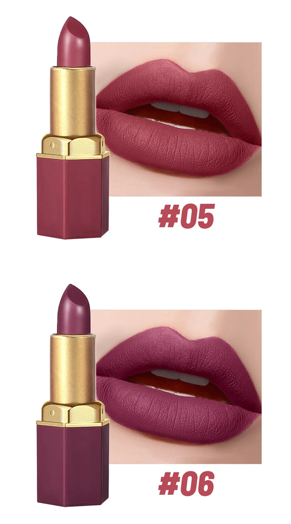 Gold Bar Tube Matte Lipstick 6 Colors