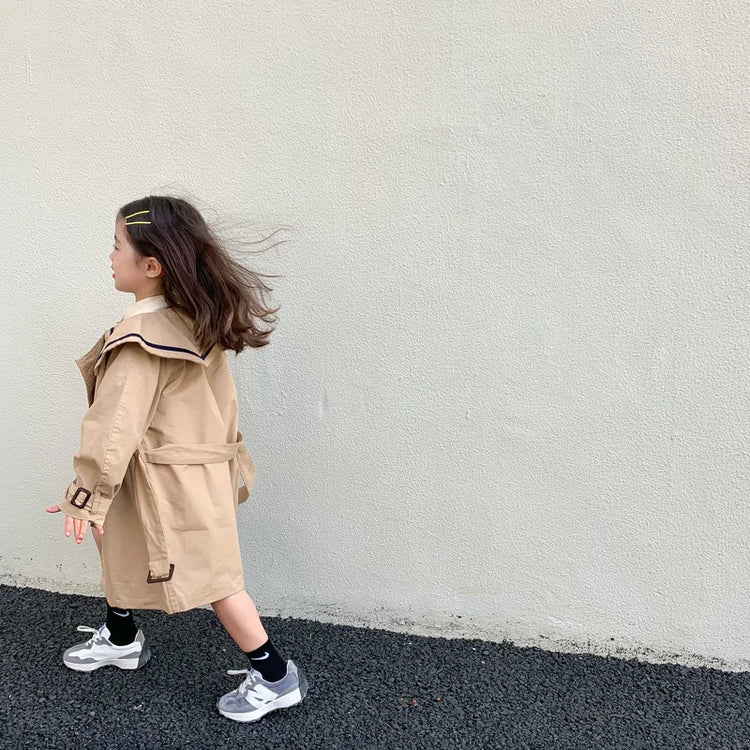 Down Collar Korea Solid Color Coat for Kids oy & girl