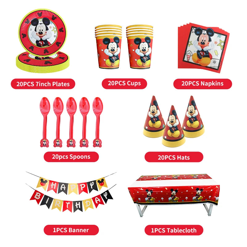 Mickey Mouse Birthday Party Decoration Banner Balloons for Kids