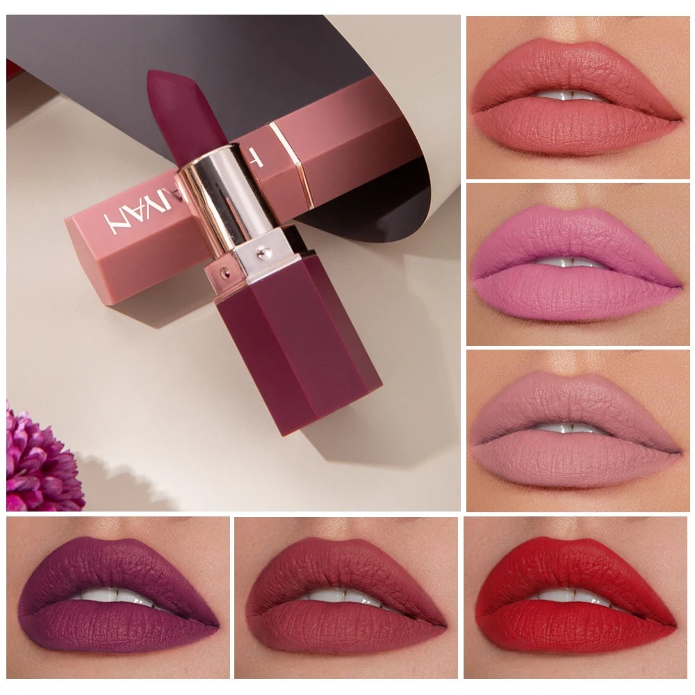 1pc matte lipstick, multi-colour, non fading, matte, long-lasting lipstick 6 colors available