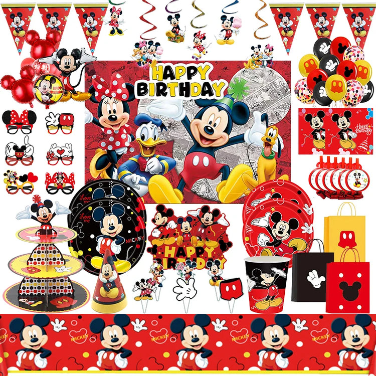 Mickey Mouse Birthday Party Decoration Banner Balloons for Kids