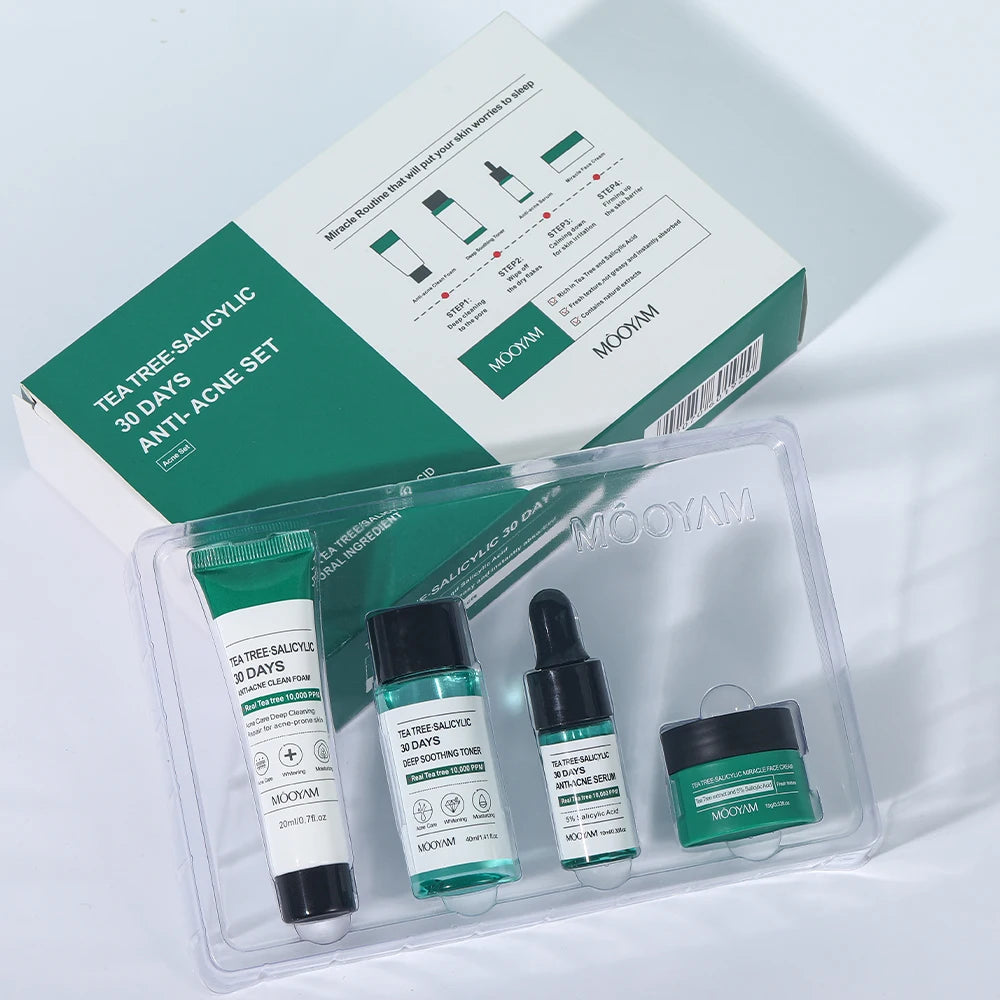 Tea Tree Salicylic Skincare Kit Facial Cleanser Face Care Set