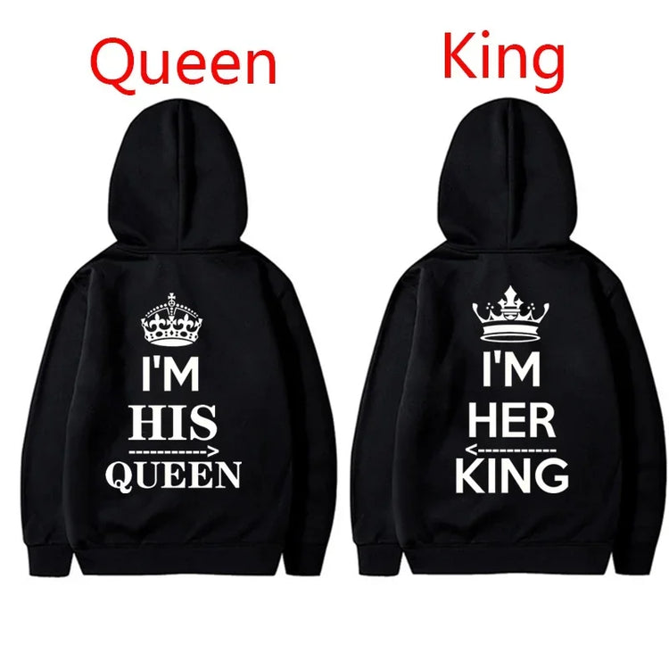 NEW Couples Hoodies I'M HIS QUEEN And I'M HER KING men and women