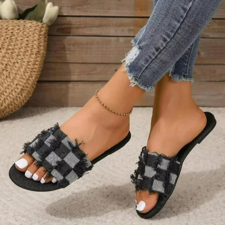 Denim Style Slippers for Women