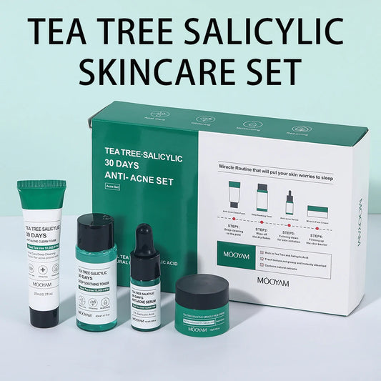 Tea Tree Salicylic Skincare Kit Facial Cleanser Face Care Set