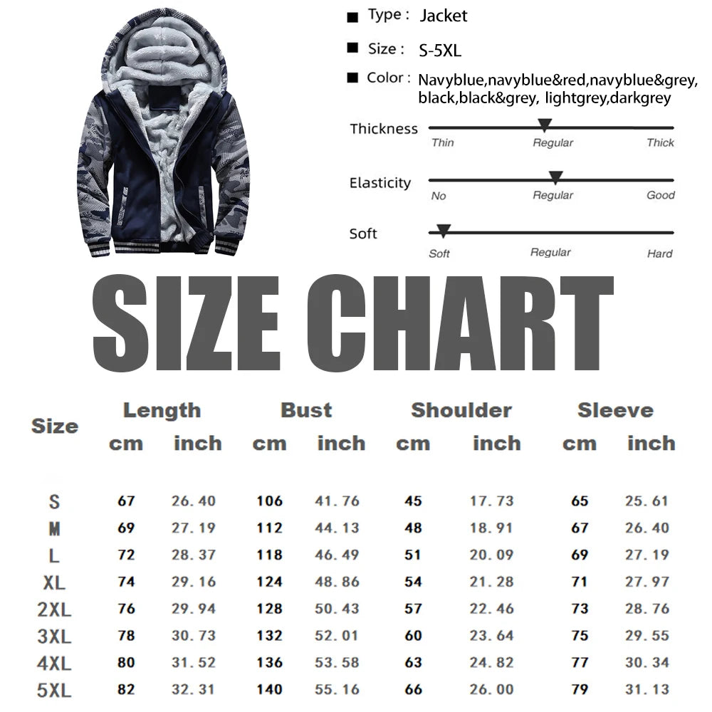 Fleece Long Sleeve Winter Jackets for Men