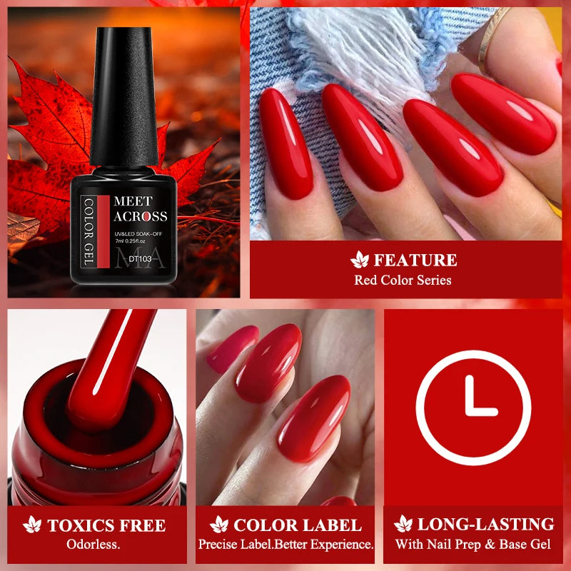 Wine Red Gel Nail Polish 7ml