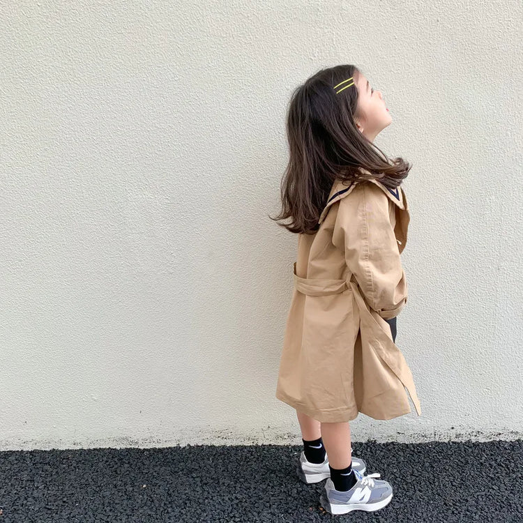 Down Collar Korea Solid Color Coat for Kids oy & girl