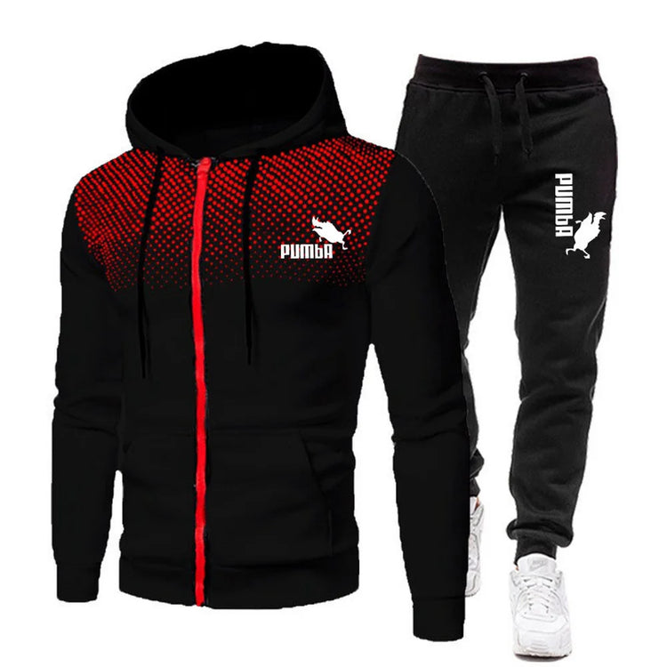 Zipper Hoodie+Pants Two Pieces Casual Tracksuit for Men Puma