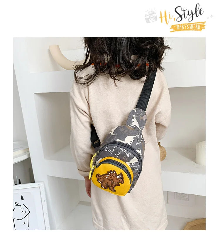 Dinosaur Print Crossbody Zipper Bag Girl Boy kids