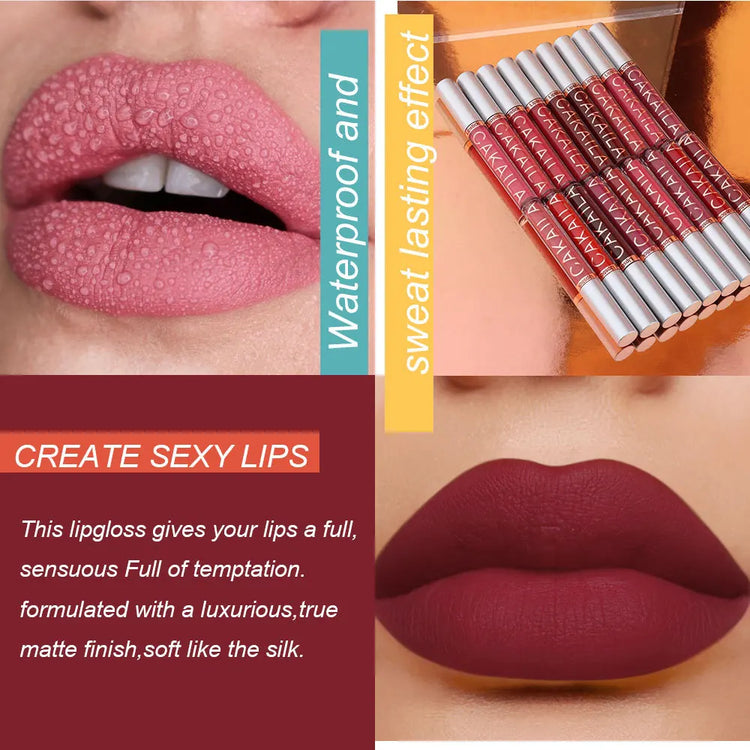 Nude Lip Gloss Matte Velvet Lipstick Waterproof  10pcs/set