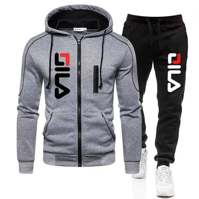 Zipper jacket Hooded Pullover + Sweatpants Men's FILA