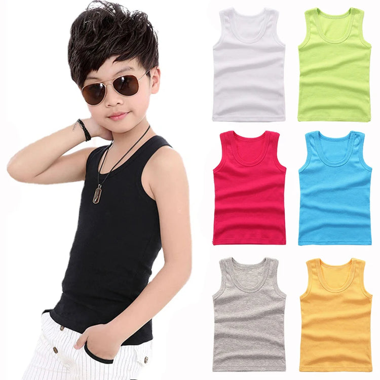 Kids Underwear Boys Vests Children  2 to 12Y