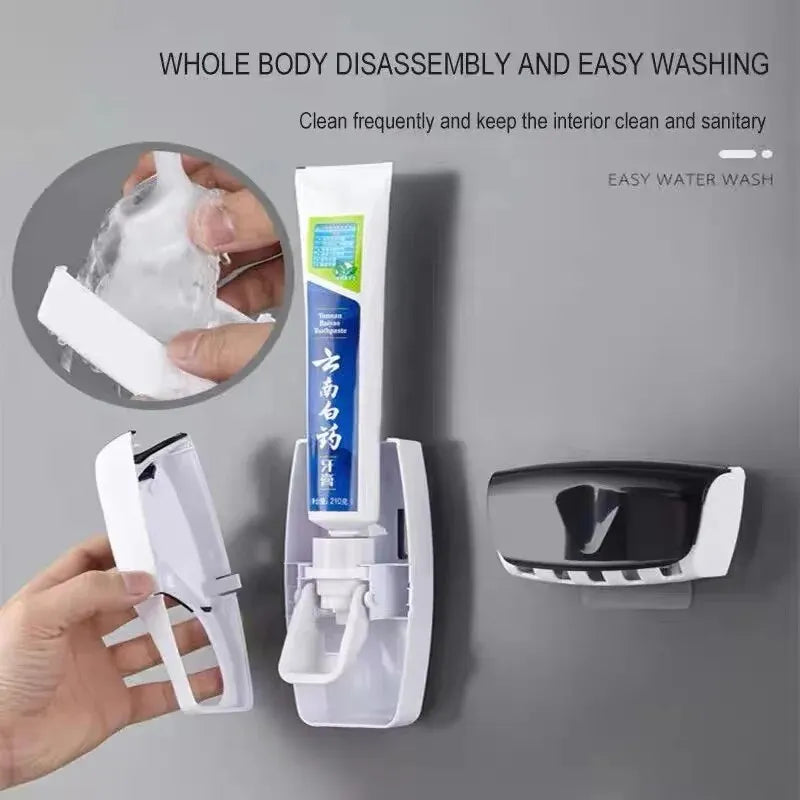 Toothbrush Holder With Automatic Toothpaste Dispenser 1Set