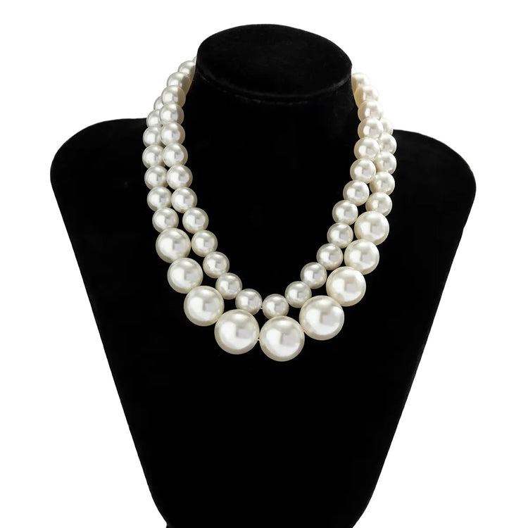 Elegant 2pcs/set Imitation Pearl Beaded Choker Necklaces for Women - Ashmeetdesigns 