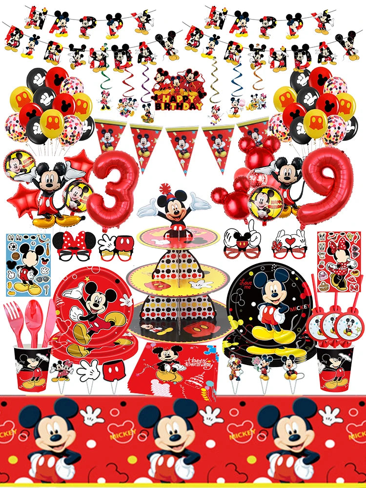 Mickey Mouse Birthday Party Decoration Banner Balloons for Kids